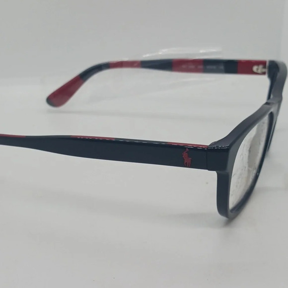 NWT RX-ABLE POLO RALPH LAUREN EYEGLASS FRAMES 2240 (with soft case) BLACK & RED - Picture 4 of 5
